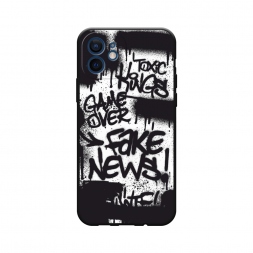 Матовый силиконовый чехол Fake news на iPhone 12 mini