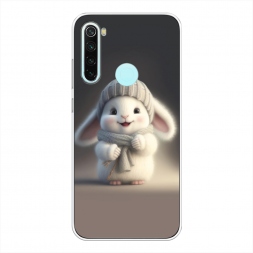 Силиконовый чехол Белый крольчонок в шапке 2 на Xiaomi Redmi Note 8