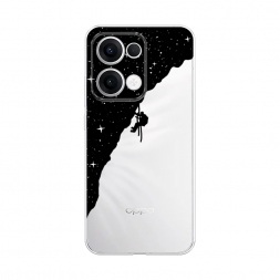Силиконовый чехол Скалолаз в космосе на Oppo Reno 13