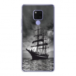 Силиконовый чехол Корабль в пасмурном море на Huawei Mate 20X