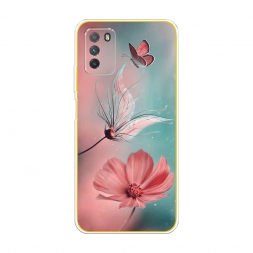 Силиконовый чехол Бабочка и цветок на Xiaomi Poco M3