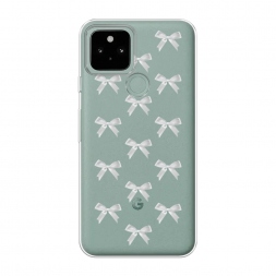 Силиконовый чехол Белые бантики на Google Pixel 5