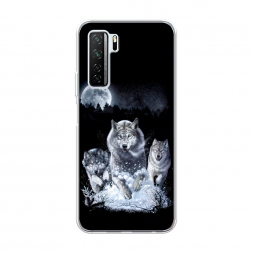 Силиконовый чехол Стая волков под луной на Huawei P40 lite 5G