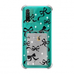 Карман Милые чёрные бантики на Xiaomi Redmi 9T