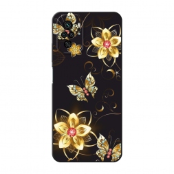 Матовый силиконовый чехол Luxury butterflies на Xiaomi Redmi Note 10