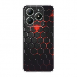 Силиконовый чехол Фон соты красные на Realme C61 4G (Global)