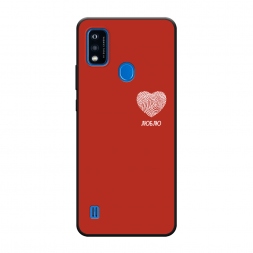Матовый силиконовый чехол Отпечаток сердца на красном на ZTE Blade A51