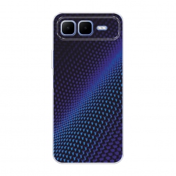 Силиконовый чехол Синий карбон на Infinix Smart 10 Plus