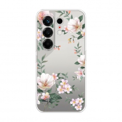 Силиконовый чехол Beautiful white flowers на Tecno Camon 50 4G
