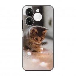 Матовый силиконовый чехол Котенок с огоньками на Itel A80 4G