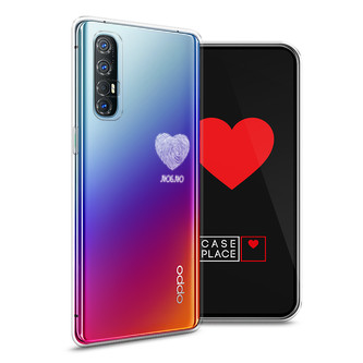 Силиконовый чехол Отпечаток сердца белый на Oppo Reno 3 Pro
