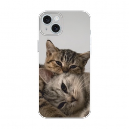 Силиконовый чехол Нежные котята на iPhone 15 Plus