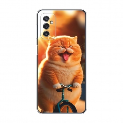 Силиконовый чехол Кот на велике на Samsung Galaxy M52