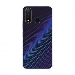 Силиконовый чехол Синий карбон на Vivo Y19