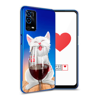 Силиконовый чехол Кот с бокалом на Oppo A55 4G