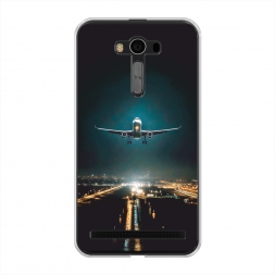 Силиконовый чехол Самолет в ночном небе на Asus Zenfone 2 ZE550ML/ZE551ML
