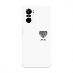 Soft touch белый Отпечаток сердца черный на Xiaomi Poco F3