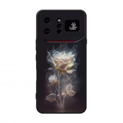 Матовый силиконовый чехол Белая фантазийная роза на Infinix Note 60 Ultra