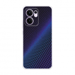 Силиконовый чехол Синий карбон на Oppo Reno 13F