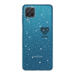 Блестящий Отпечаток сердца черный на Samsung Galaxy A12