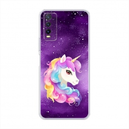 Силиконовый чехол Кудрявый единорог на Vivo Y20