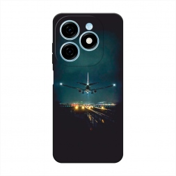 Матовый силиконовый чехол Ночной рейс на Tecno Spark 20