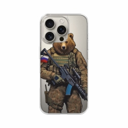 Медведь с автоматом на iPhone 16 Pro