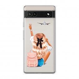 Силиконовый чехол Автостопом самолетом на Google Pixel 6A