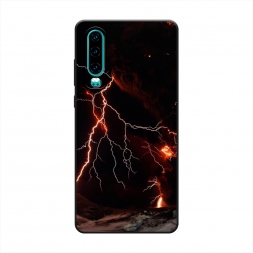 Матовый силиконовый чехол Молния 4 на Huawei P30