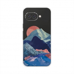 Силиконовый чехол Закат в снежных горах на Google Pixel 9a