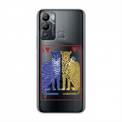 Силиконовый чехол Леопард и тигр 2 на Infinix Hot 12i