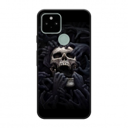 Матовый силиконовый чехол Череп 29 на Google Pixel 5A