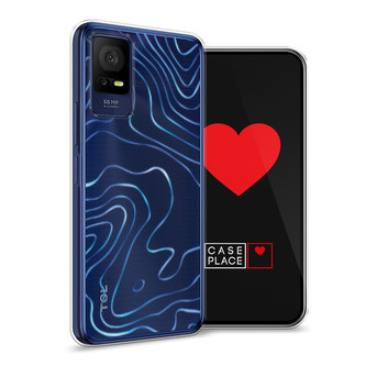 Силиконовый чехол Blue lines на TCL 408