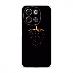 Силиконовый чехол Черно-золотая клубника на Tecno Spark 30 5G
