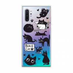 Силиконовый чехол Black cat doodles на Samsung Galaxy Note 10 Plus