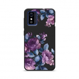 Матовый силиконовый чехол Purple Blossoms на ZTE Blade L9
