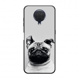 Матовый силиконовый чехол Ушастый мопс на Nokia G20