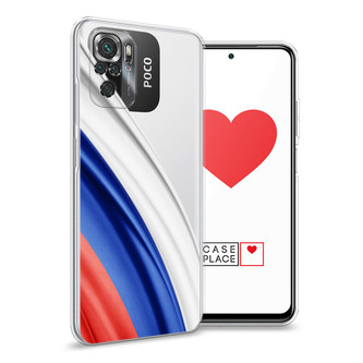 Силиконовый чехол Флаг России уголок на Xiaomi Poco M5s
