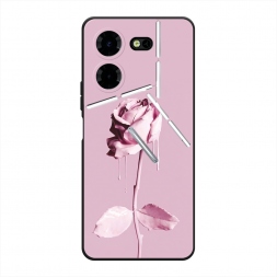 Матовый силиконовый чехол Роза в краске на Tecno Pova 5 Pro 5G