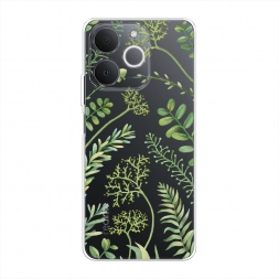 Силиконовый чехол Green Leaves на Realme Note 70