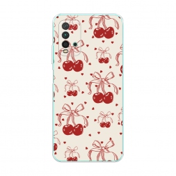 Силиконовый чехол Вишни с бантиком паттерн 1 на Xiaomi Redmi 9T