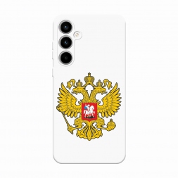 Soft touch белый Государственный герб на Samsung Galaxy A35 5G