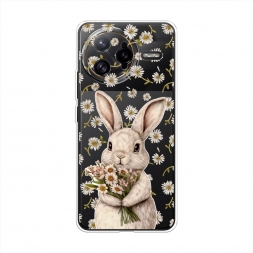 Силиконовый чехол Зайка с букетом на Xiaomi Poco F7 Ultra