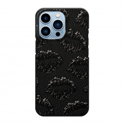 Кожаный черный Губки на iPhone 13 Pro