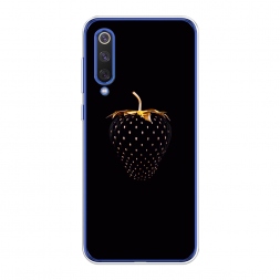 Силиконовый чехол Черно-золотая клубника на Xiaomi Mi9 SE