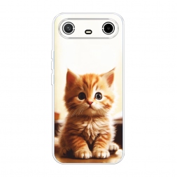 Силиконовый чехол Удивлённый котёнок на Tecno Spark Slim