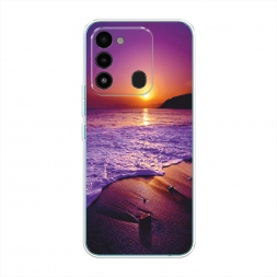 Силиконовый чехол Закат на пляже на Tecno Spark Go 2022