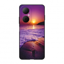 Матовый силиконовый чехол Закат на пляже на Huawei Nova Y73