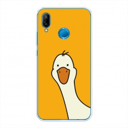 Силиконовый чехол Утка на желтом фоне на Huawei P20 Lite