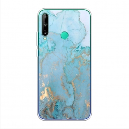 Силиконовый чехол Голубой мрамор рисунок на Honor 9C